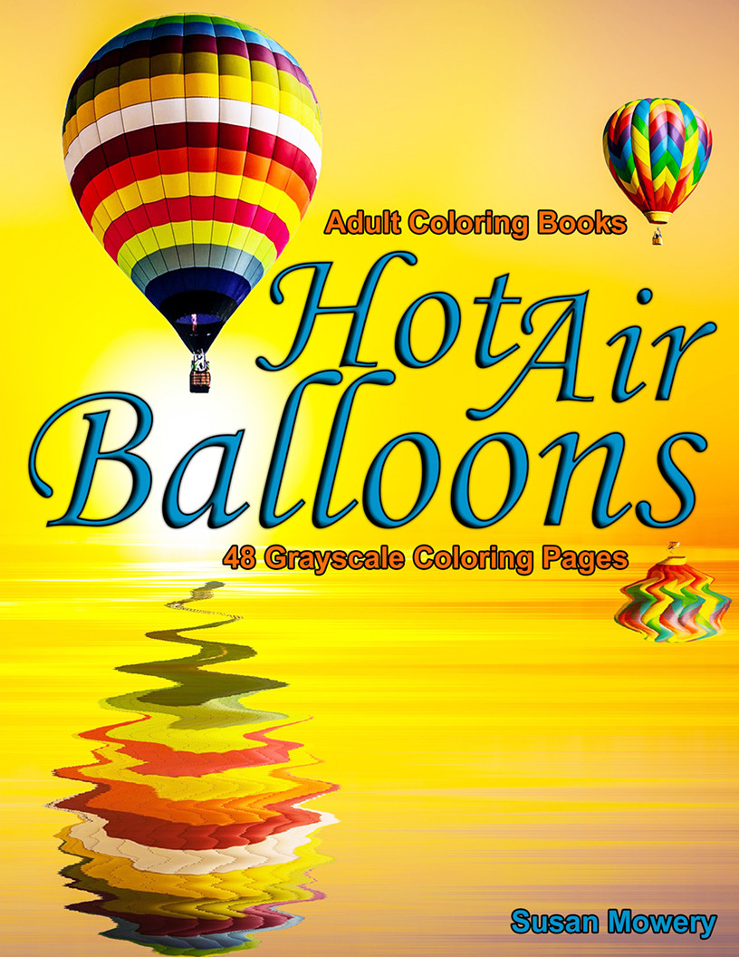 Hot Air Balloons Adult Coloring Book Digital Download