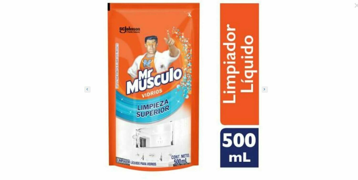 Limpiador líquido Mr Músculo vidrios limpieza superior 500 ml