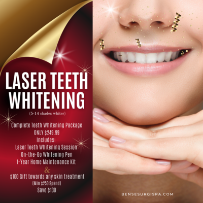 LASER TEETH WHITENING INCLUDES 2 PRODUCTS + $100 GIFT