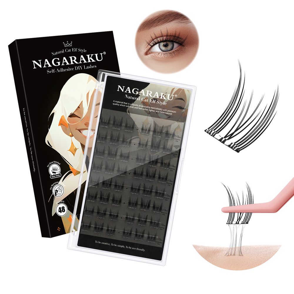 PESTAÑAS AUTOADHESIVAS NAGARAKU / NATURAL CAT ELF STYLE