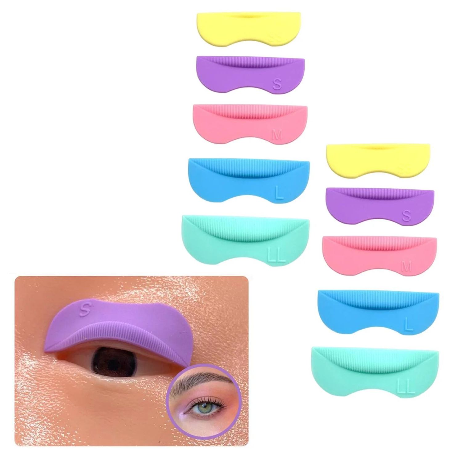 BIGUDIES PARA PESTAÑAS SUPEROS E INFERIOR X 5 UNIDADES