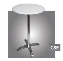 TALL ROUND PLASTIC AND ALUMINUM TABLE