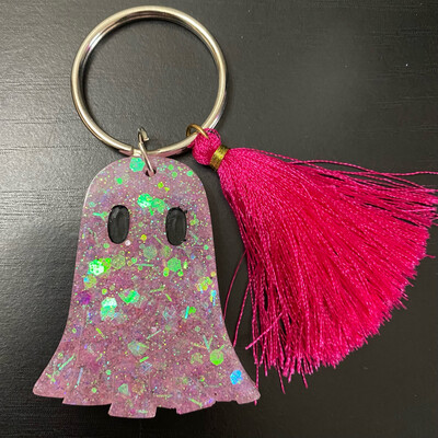 Pink Ghost Keychain