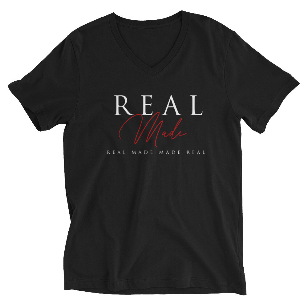 Real Made Unisex Short Sleeve V-Neck T-Shirt Real Made Unisex Short Sleeve V-Neck T-Shirt