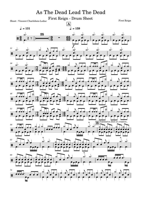 As The Dead Lead The Dead - First Reign - Drum Sheet