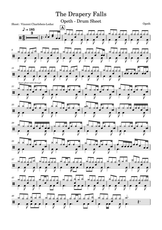 Drum Selections from Opeth - 6 Drum Sheet Pack