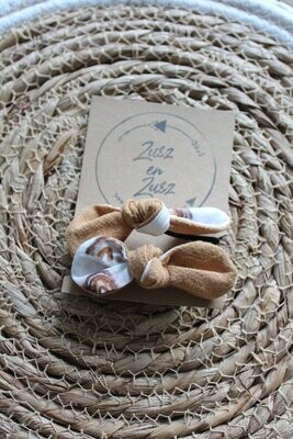 Bow - Washed Cotton - Camel & Rainbow
