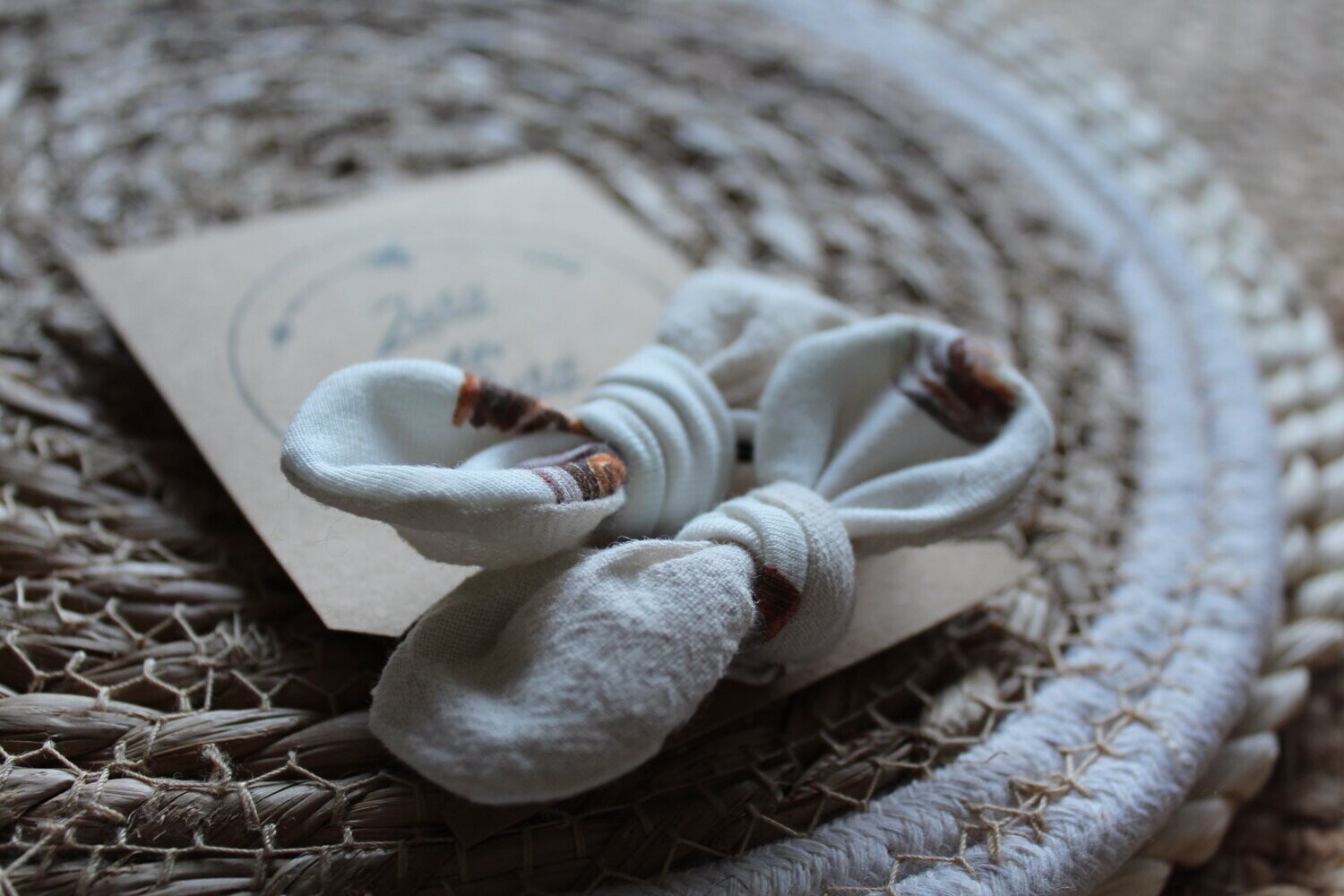 Bow - Washed Cotton Natural & Rainbow