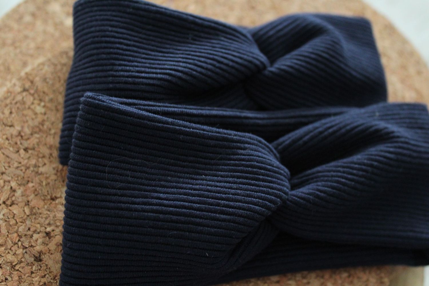 Twisthaarband - Rib Donkerblauw