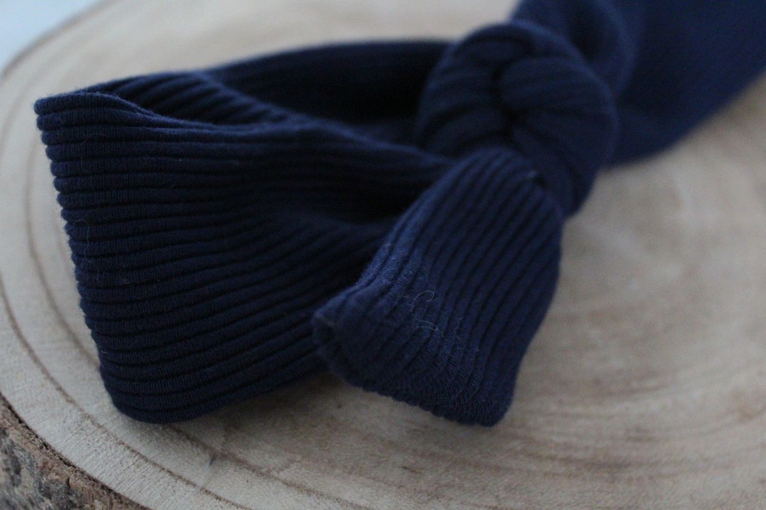 Knoophaarband - Rib Donkerblauw