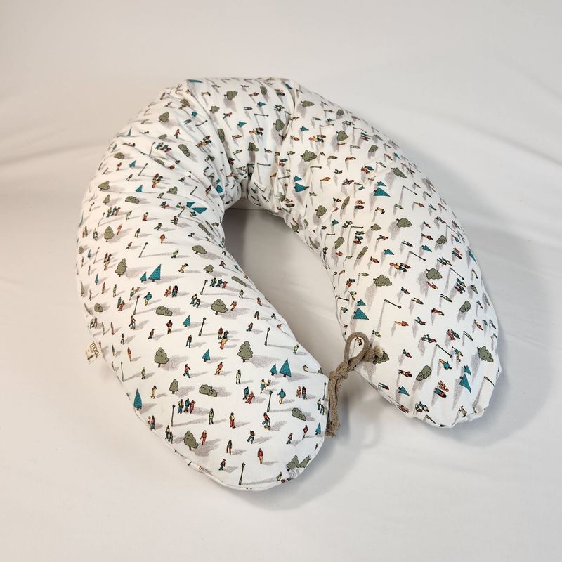 Coussin d'allaitement blanc à motifs