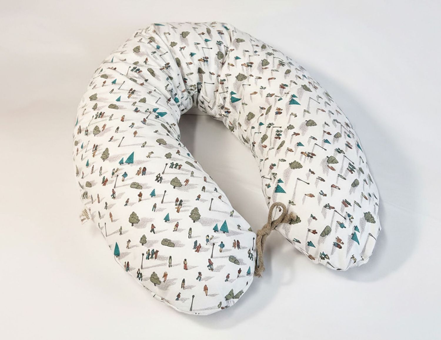 Coussin d'allaitement blanc à motifs