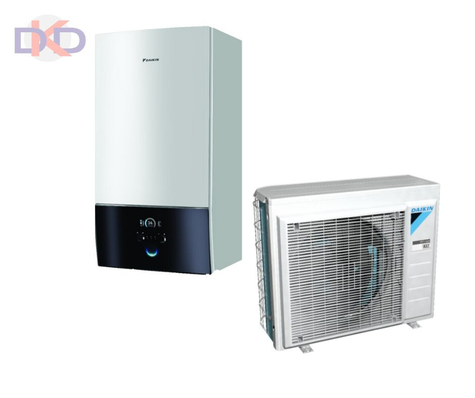 Daikin Altherma 3 EHBX08E9W / ERGA08EVH  7.5 kW ar papildus 9kW elektrisko tenu. Bez siltā ūdens tvertnes.