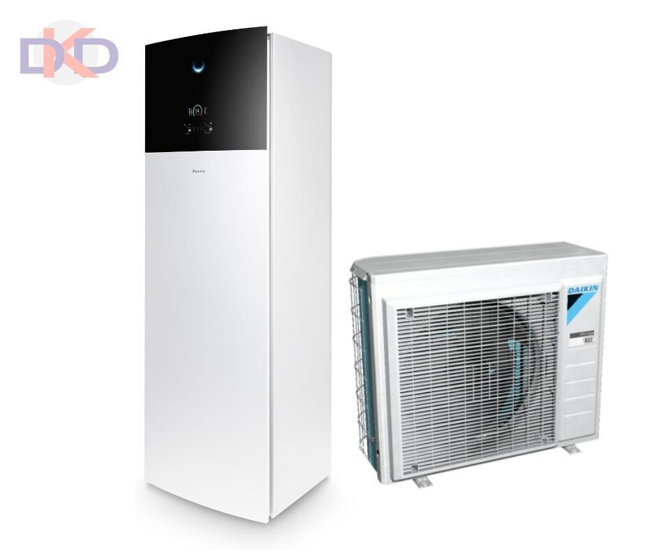Daikin Altherma 3 EHVX08S23E9W / ERGA08EVH  7.5 kW ar papildus 9kW elektrisko tenu. Ar integrētu 230l siltā ūdens tvertni.