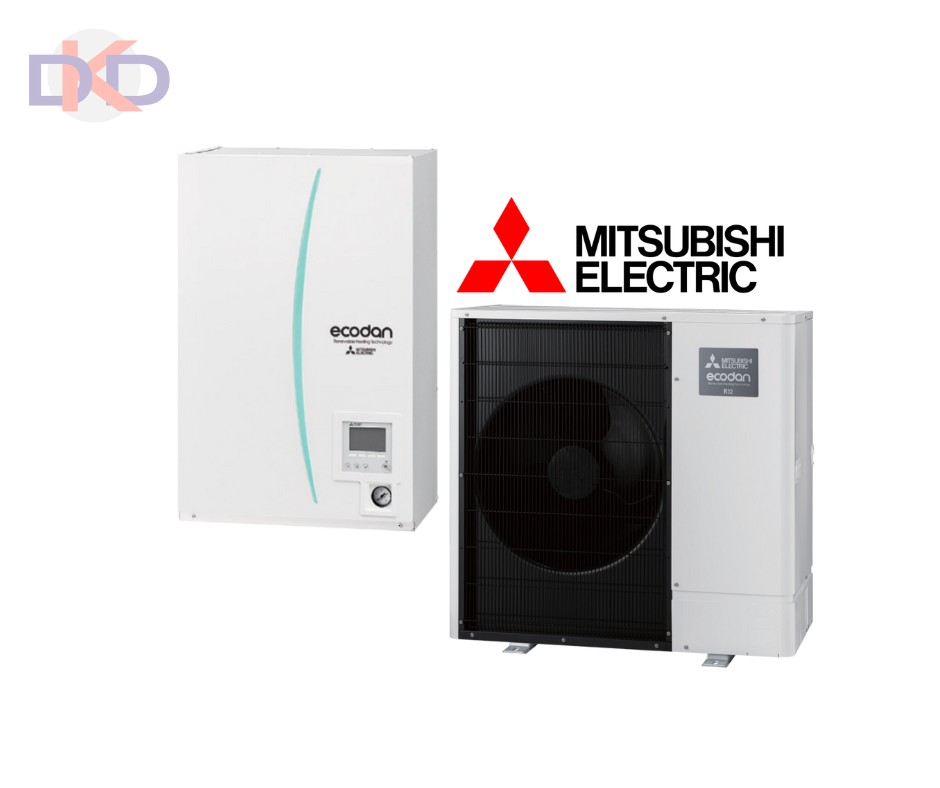 Mitsubishi Ecodan Zubadan inverter gaiss / ūdens EHSD-YM9D / PUD-SHWM140YAA 14.2kW. Bez siltā ūdens tvertnes