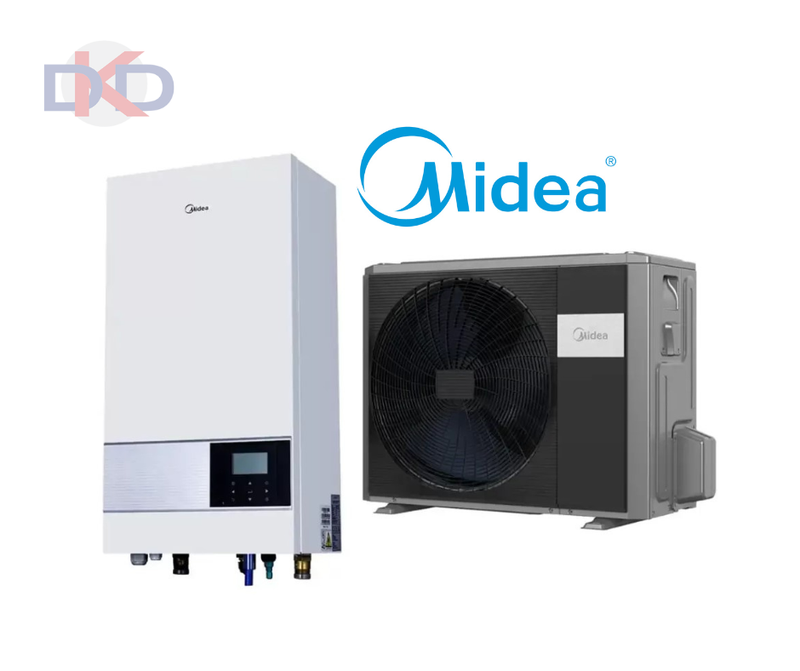 Midea M-Thermal gaiss ūdens siltumsūknis  MHA-V10W/D2N8-B2 / HB-A100/CDS90GN8-B2 10 kW ar papildus 9kW elektrisko tenu