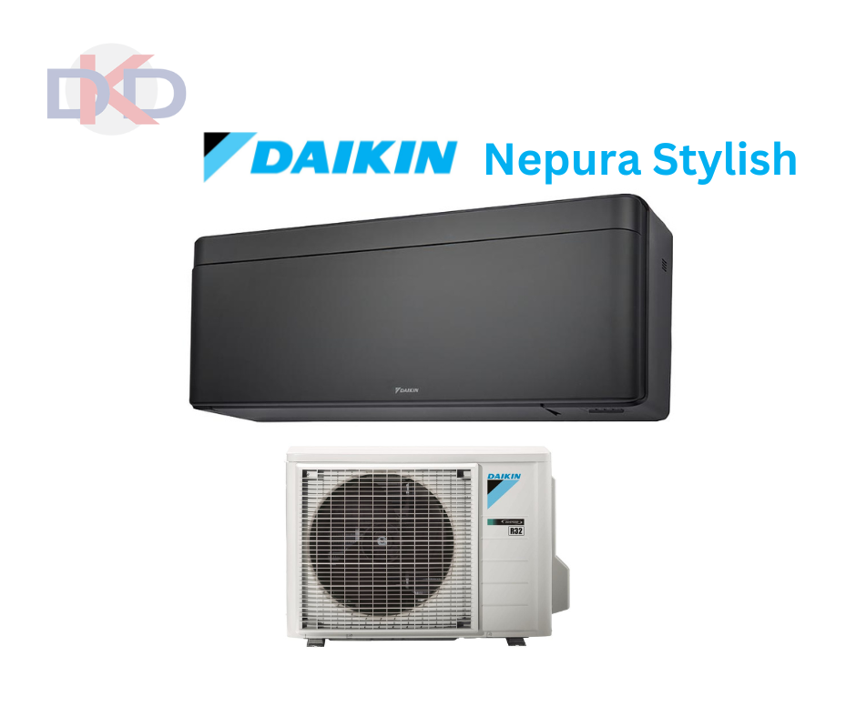 Gaiss-gaiss siltumsūknis ar kondicioniera funkciju, Daikin Nepura STYLISH FTXTA30CW/CB / RXTA30C (MELNS)