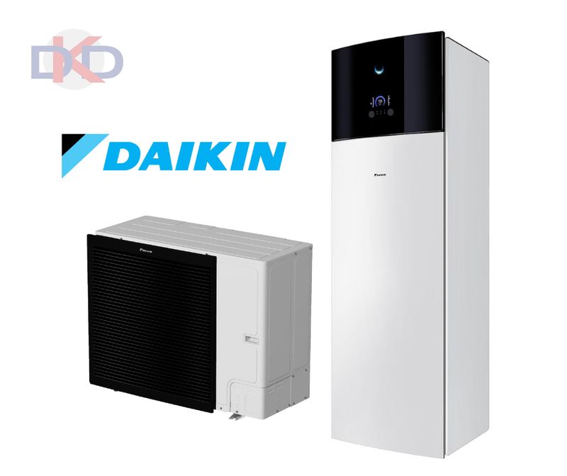 Daikin Altherma 3 EBVX16S18D9W / ERLA14DW1 12 kW ar papildus 9kW elektrisko tenu. Ar iebūvētu 180l siltā ūdens tvertni.