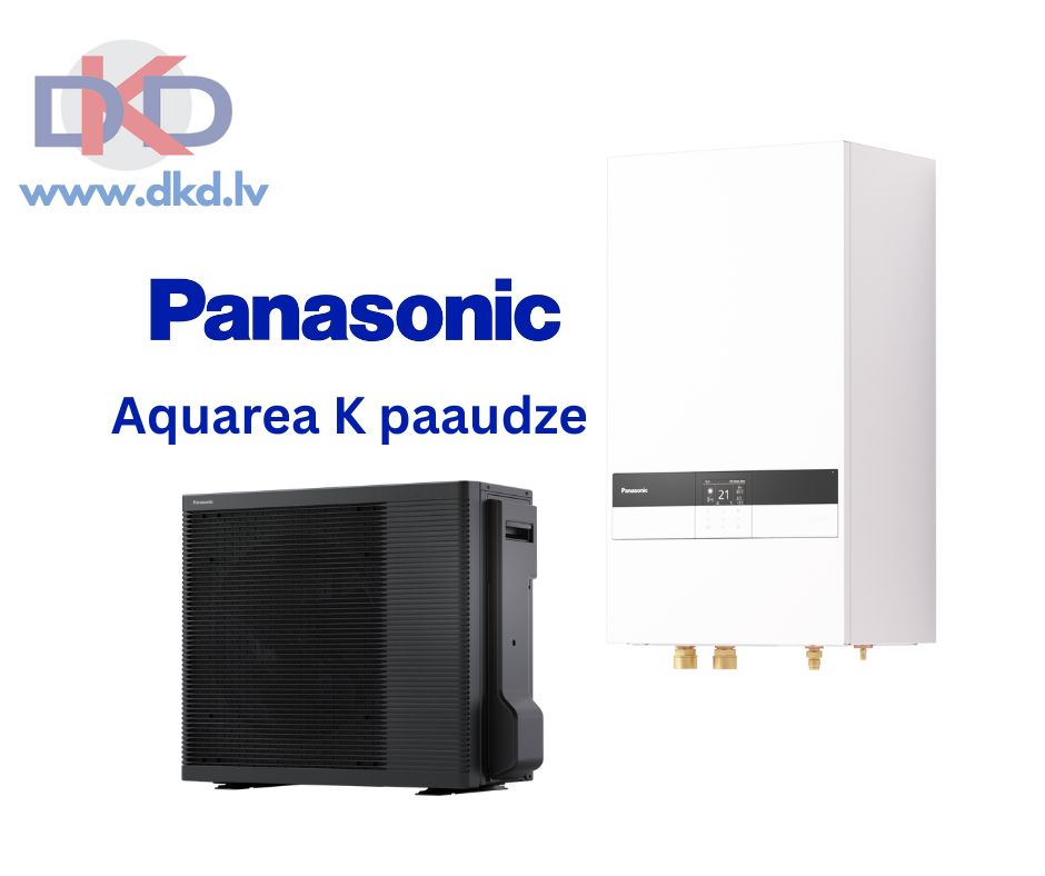 Panasonic Aquarea 7kW gaiss/ūdens siltumsūknis K paaudze WH-SDC0309K3E5 / WH-UDZ03KE5 ar papildus 3kW elektrisko tenu. Bez siltā ūdens tvertnes
