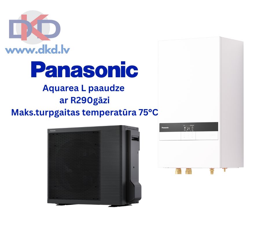 Panasonic Aquarea 9kW gaiss / ūdens siltumsūknis L paaudze WH-SDC0509L6E5 / WH-WDG09LE5 ar R290 gāzi. Maks. sistēmas temperatūra 75°C. Papildus 6kW elektriskais tens. Bez siltā ūdens tvertnes. Panasonic Aquarea 9kW gaiss / ūdens siltumsūknis L paaudze WH-SDC0509L6E5 / WH-WDG09LE5 ar R290 gāzi. Maks. sistēmas temperatūra 75°C. Papildus 6kW elektriskais tens. Bez siltā ūdens tvertnes.
