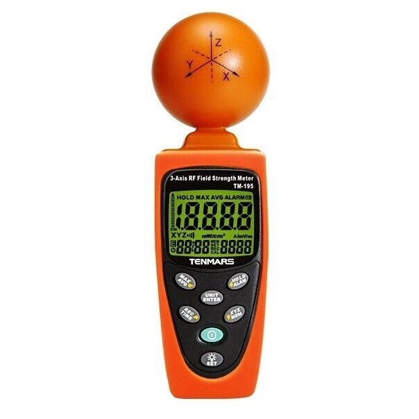 Appareil de mesure d'ondes électromagnétiques hautes fréquences Tenmars TM-195. Appareil de mesure d'ondes hautes fréquences (3G, 4G, 5G, Wifi,...) Tenmars TM-195. Boutique en ligne Diagnostic CEM, votre spécialiste de la mesure des champs électromagnétiques.