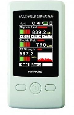 Appareil de mesure d'ondes électromagnétiques Tenmars TM-190. Appareil de mesure d'ondes basses et hautes fréquences Tenmars TM-190. Boutique Diagnostic CEM, votre spécialiste de la mesure des ondes.
