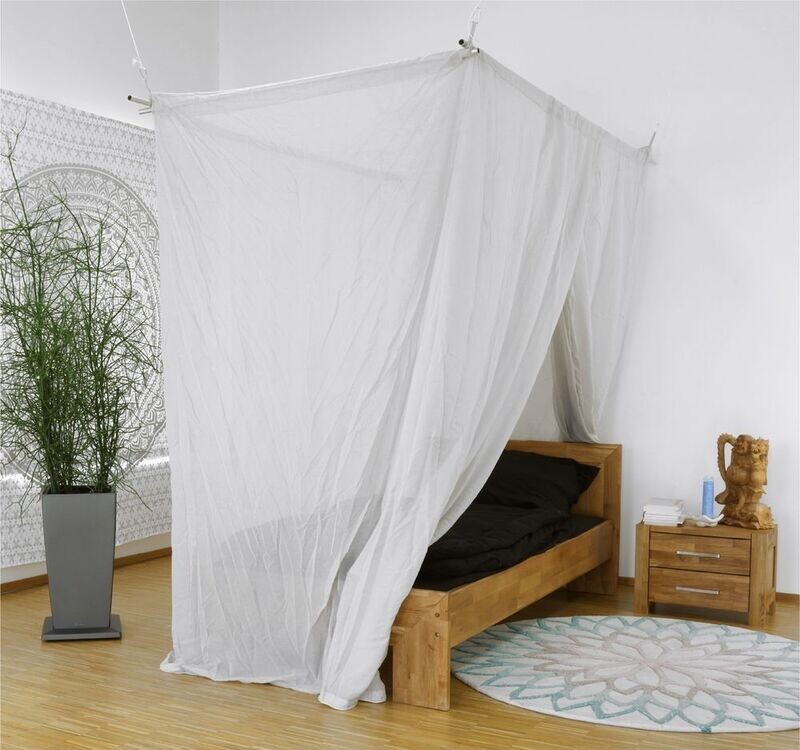 Baldacchino antionda per letto singolo YShield Silver Cotton