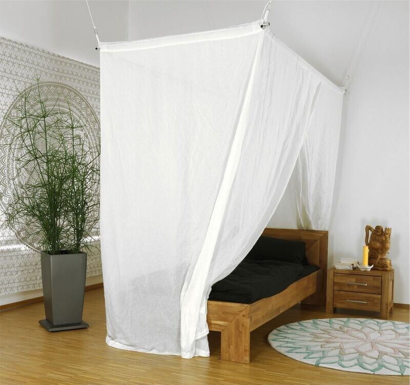 Baldacchino antionda per letto singolo YShield in tessuto Swiss Shield Naturell