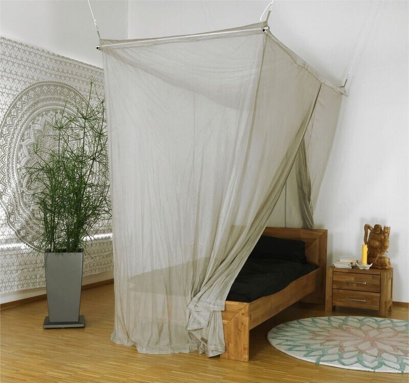Baldacchino antionda per letto singolo YShield Silver Tulle