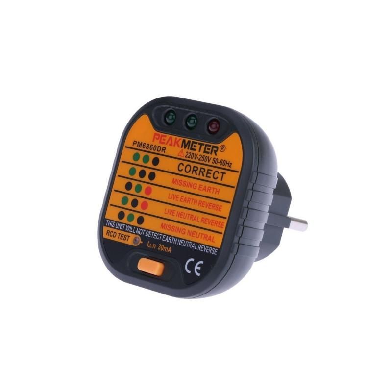 Comprobador de enchufes y RCD Peakmeter PM6860DR