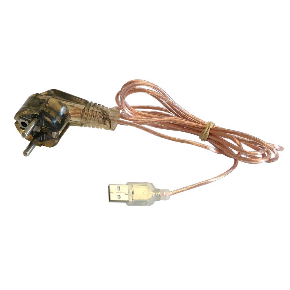 Câble USB de mise à la terre, Couleur: Transparent/Cuivré
