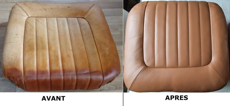 Exemple de rénovation de sièges et banquettes en cuir
