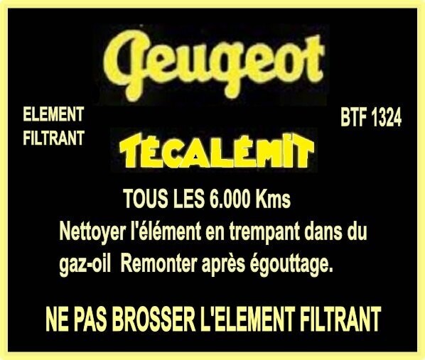 Etiquette filtre à air 403 Peugeot