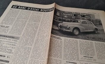 Extrait "L'auto journal" sur la 203 Peugeot (02/1955)