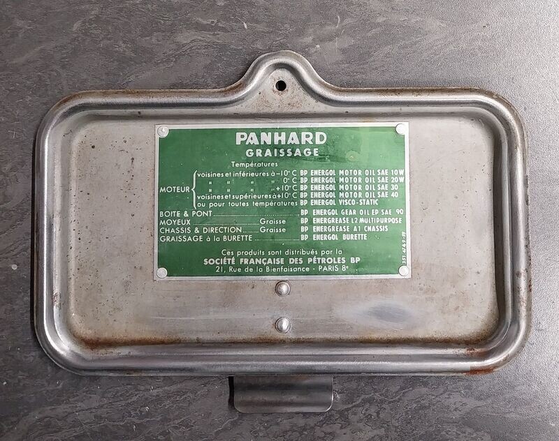 Plaque informative Panhard PL 17