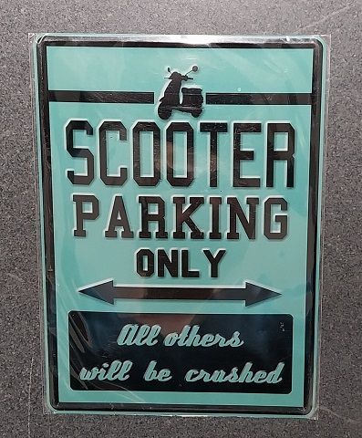 Plaque decorative Scooter Parking only