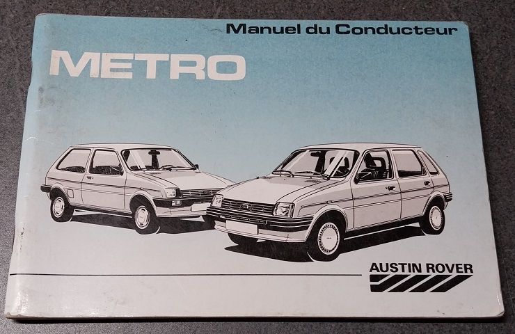 Manuel du conducteur Austin Rover METRO
