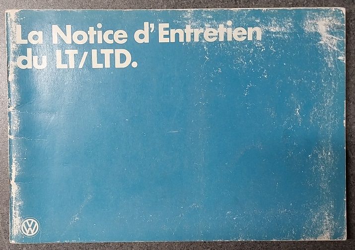 Notice d'entretien VW LT/LTD