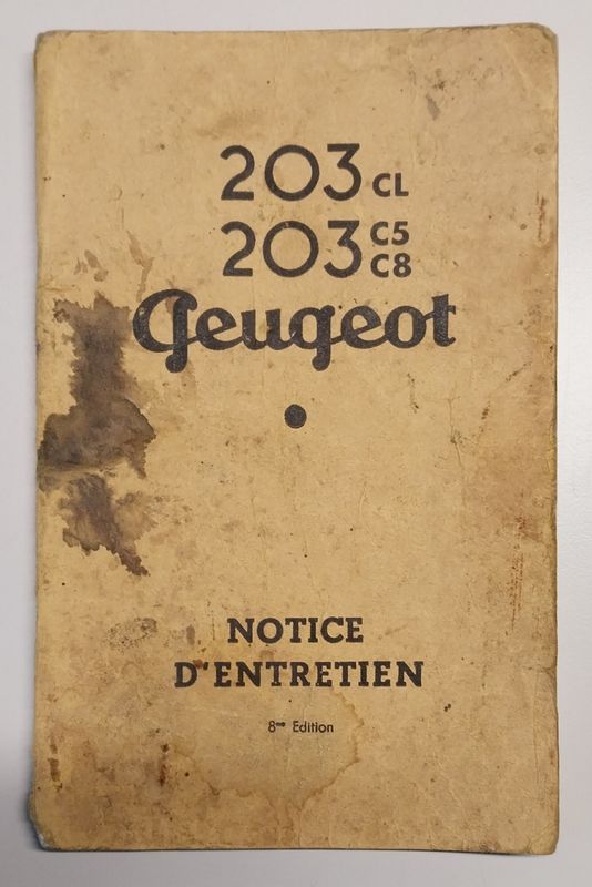 Notice d'entretien - 203 Peugeot CL-C5-C8 - 8ème édition