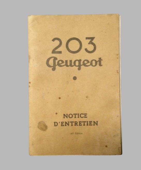 Notice d'entretien 203 Peugeot - 14ème édition