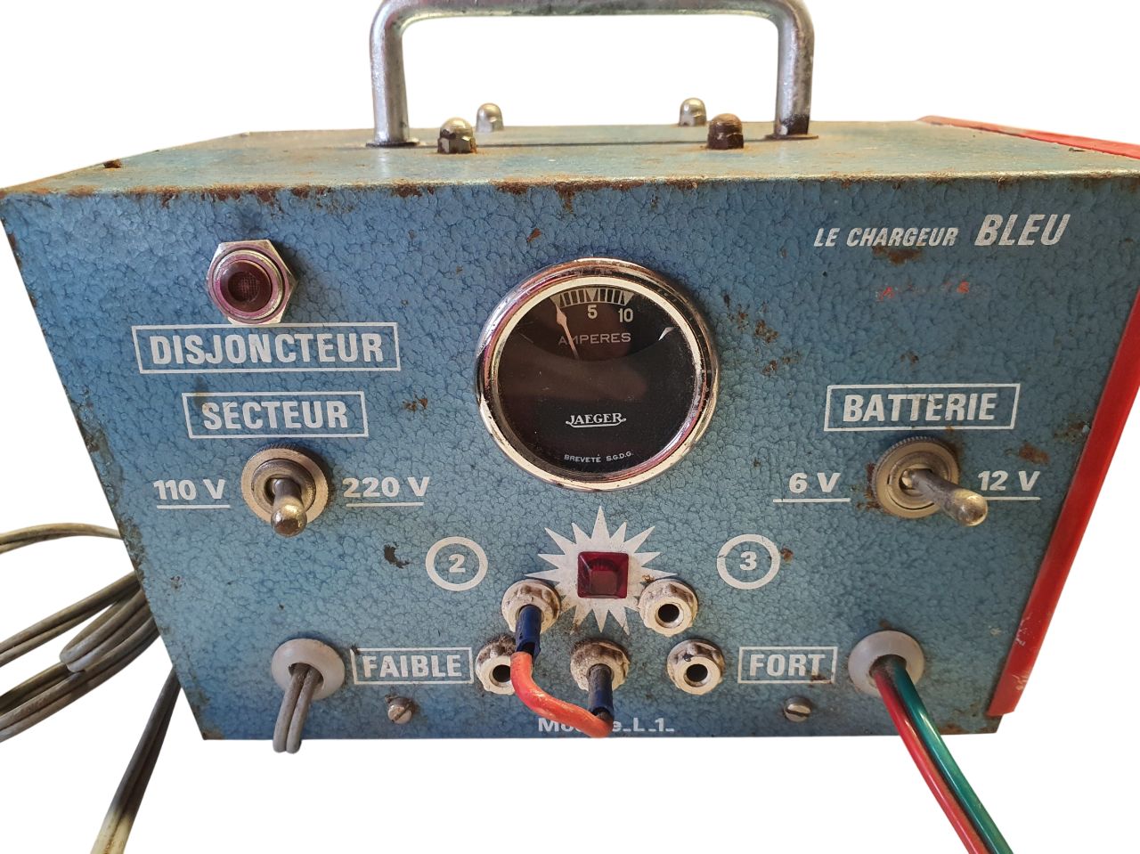 Chargeur ancien (Le Chargeur Bleu) 6V / 12V - 110V / 220V