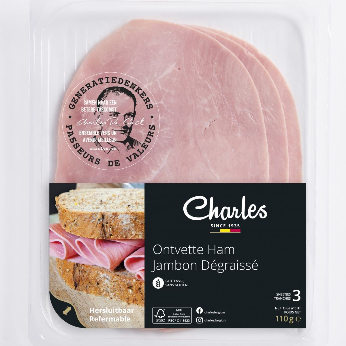 Ontvette ham 150gr