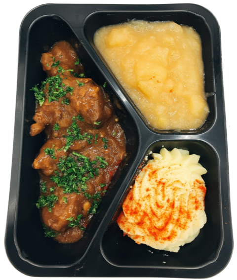 Stoofvlees met appelmoes &amp; puree