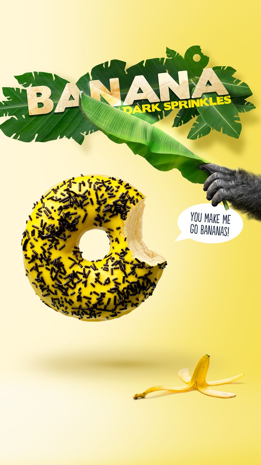 Donut banana dark sprinkles