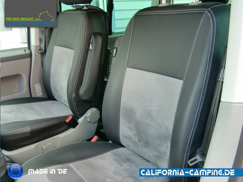 VW T6 California + Beach Maß Sitzbezug Einzelsitz 2. Reihe:  GTI/beige/schwarz
