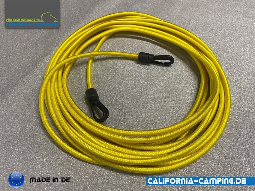 Safety cord for elevating tent fabric