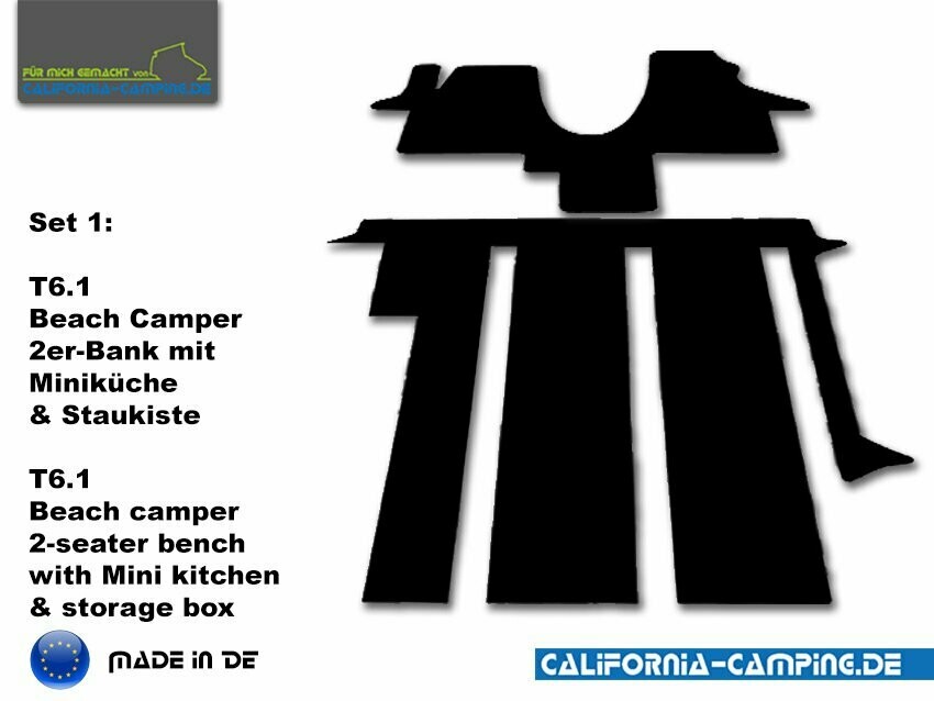 Teppich Set 1: VW T6.1 California Beach Teppich Set 1: VW T6.1 California Beach
