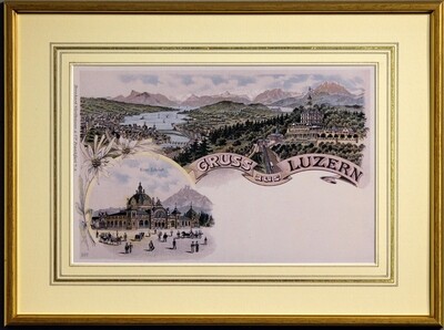 Luzern - Bahnhof und Gütsch um 1900