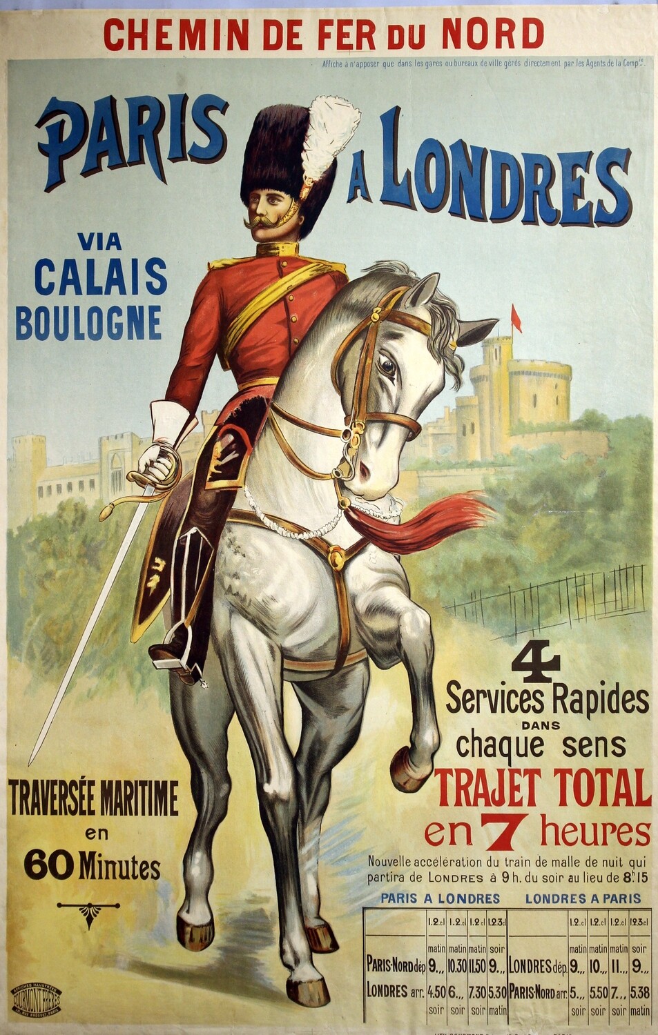 Ch. de fer du Nord - Paris à Londres via Calais Boulogne