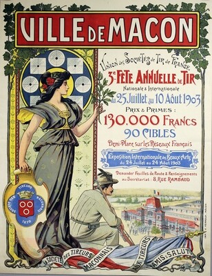 Groulier J. - Ville de Macon - Exposition Internationle des Beaux Arts - Société des Tireurs